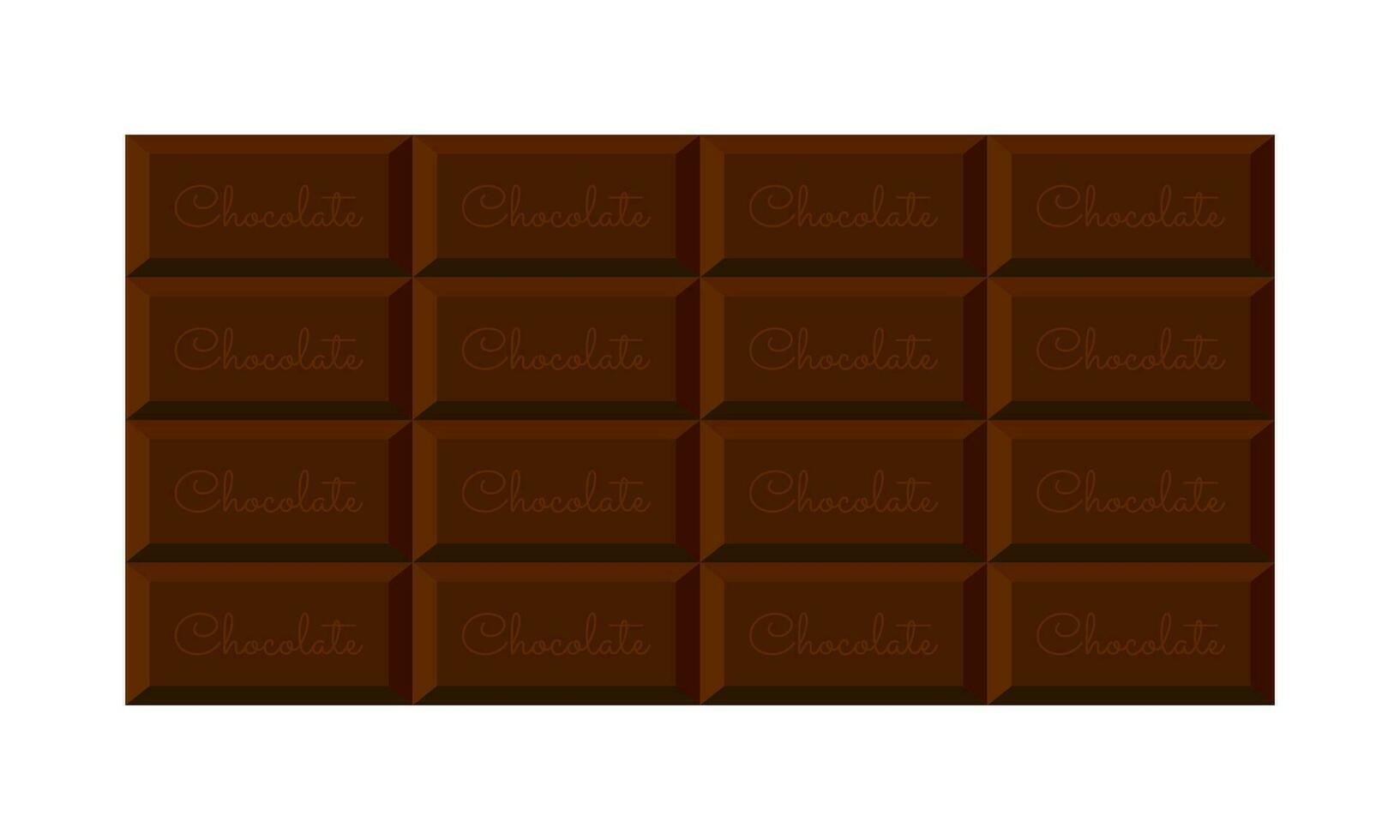 Chocolate bar with inscription. Isolated, white background. vector