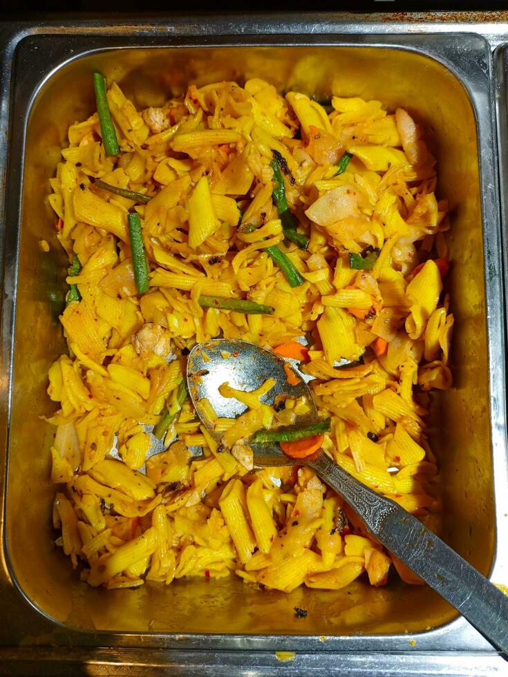 Asain pasta with mix vegetables. photo