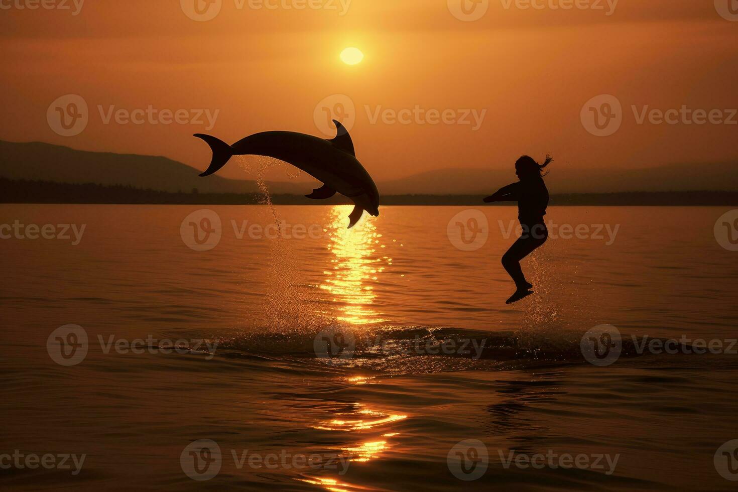 Jumping Whale. AI Generative photo