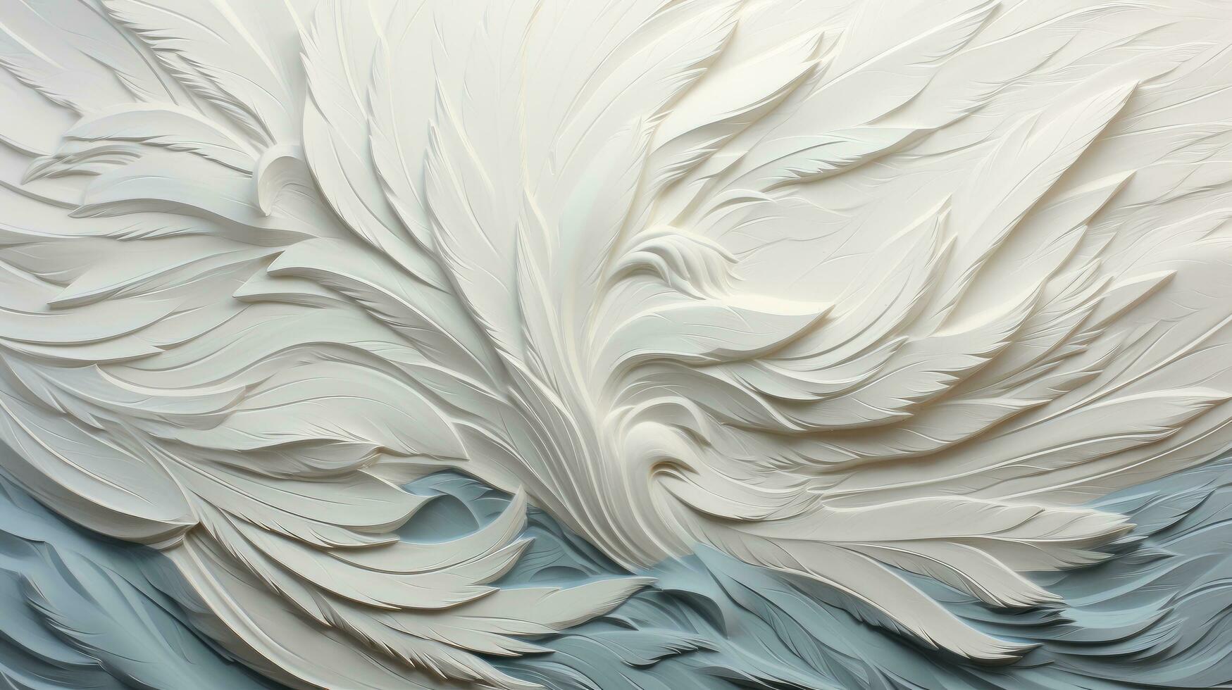 Feathers on a fabric Generative AI photo