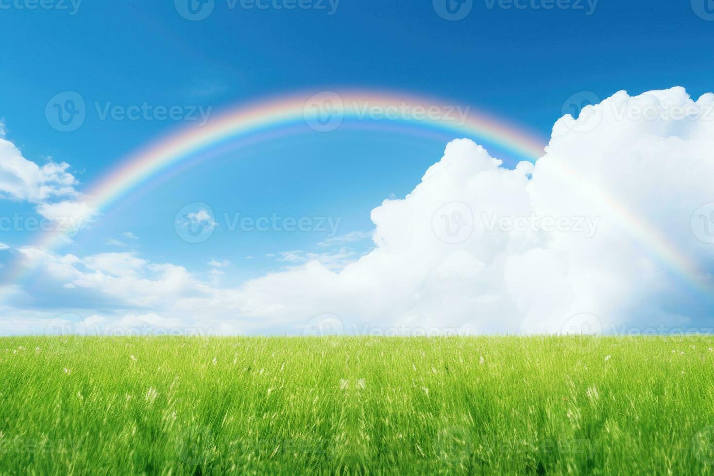 rainbows with sky ai generative photo