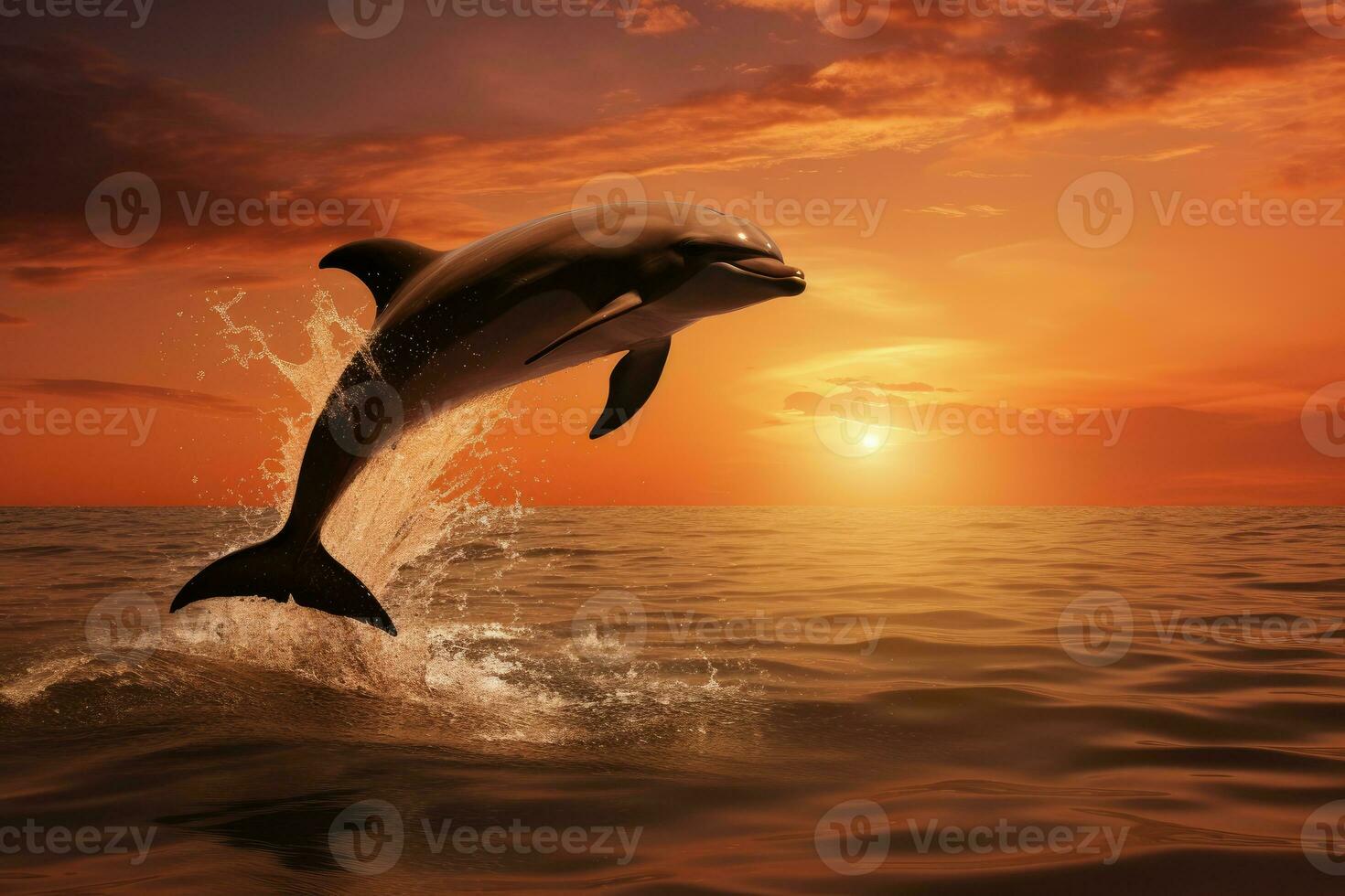 Jumping Whale. AI Generative photo