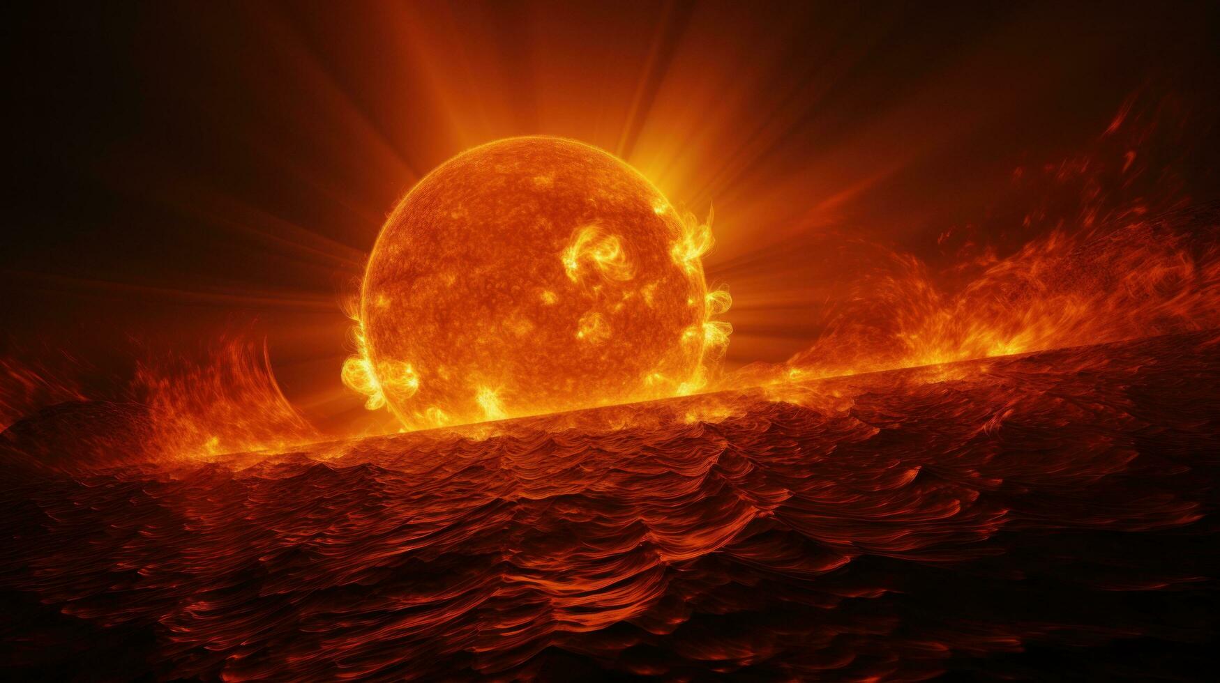sorprendentes imagen de el del sol superficie durante un magnético tormenta, foto