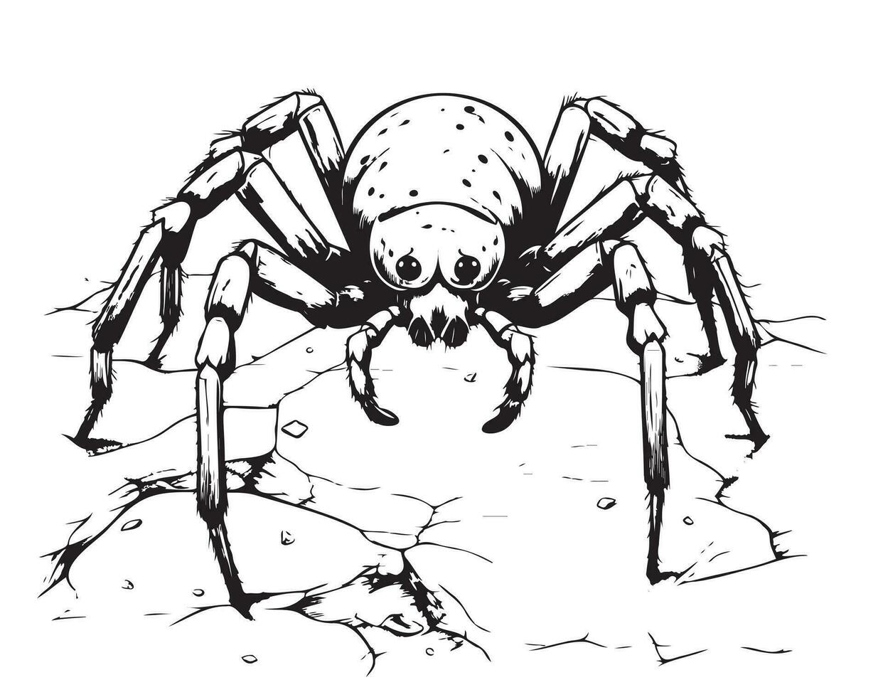 Spider insect sketch hand drawn Halloween Vector illustration