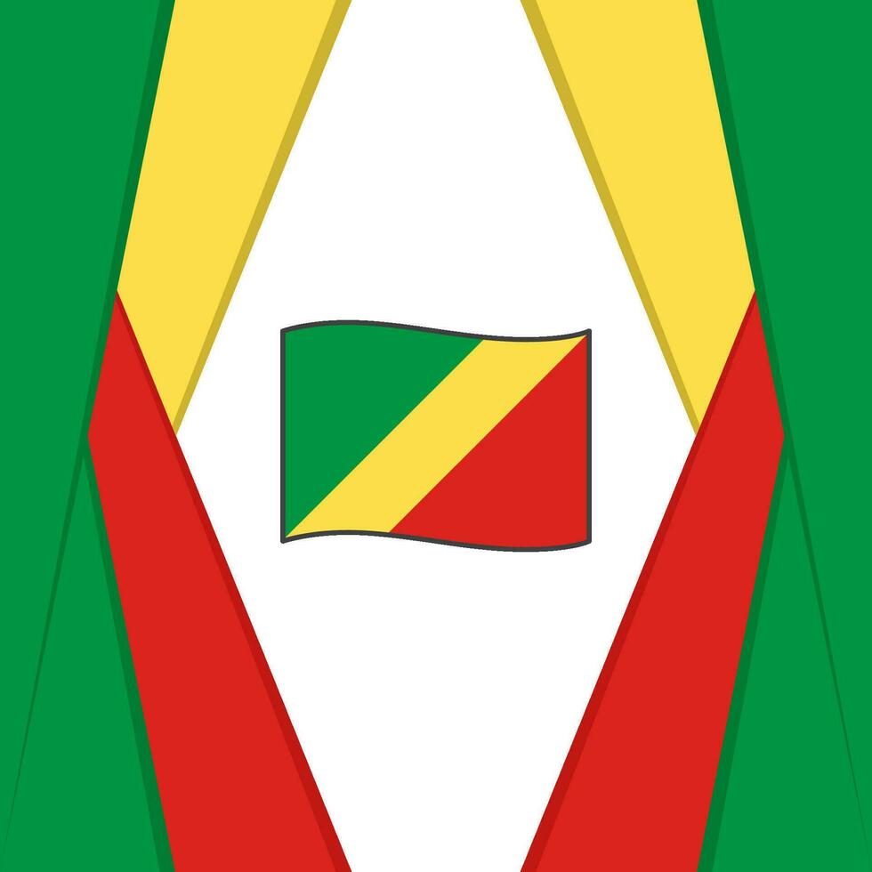 Republic Of The Congo Flag Abstract Background Design Template. Republic Of The Congo Independence Day Banner Social Media Post. Republic Of The Congo Background vector