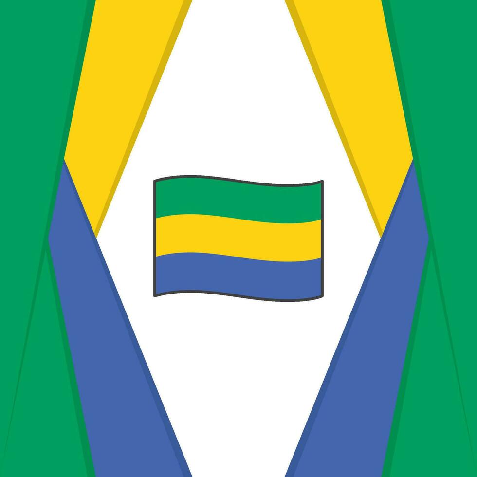 Gabon Flag Abstract Background Design Template. Gabon Independence Day Banner Social Media Post. Gabon Background vector