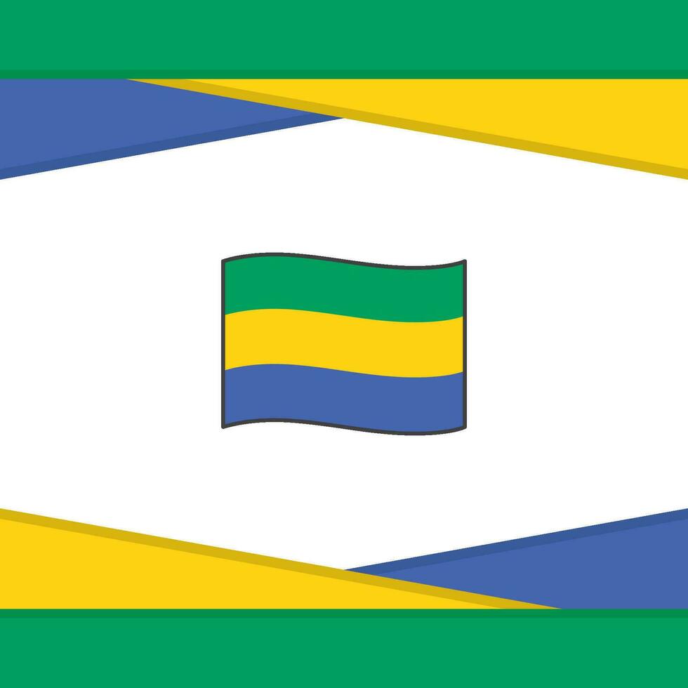 Gabon Flag Abstract Background Design Template. Gabon Independence Day Banner Social Media Post. Gabon Vector
