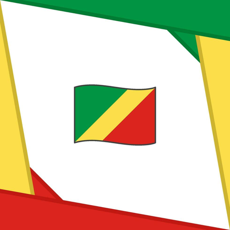 Republic Of The Congo Flag Abstract Background Design Template. Republic Of The Congo Independence Day Banner Social Media Post. Republic Of The Congo Independence Day vector