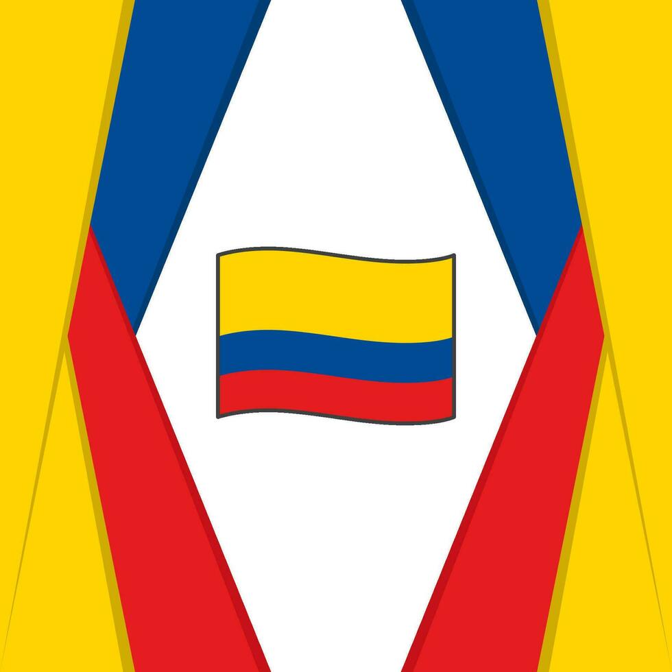 Colombia Flag Abstract Background Design Template. Colombia Independence Day Banner Social Media Post. Colombia Background vector
