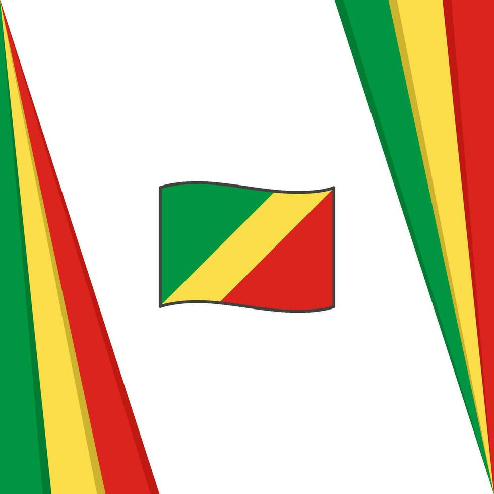 Republic Of The Congo Flag Abstract Background Design Template. Republic Of The Congo Independence Day Banner Social Media Post. Republic Of The Congo Flag vector