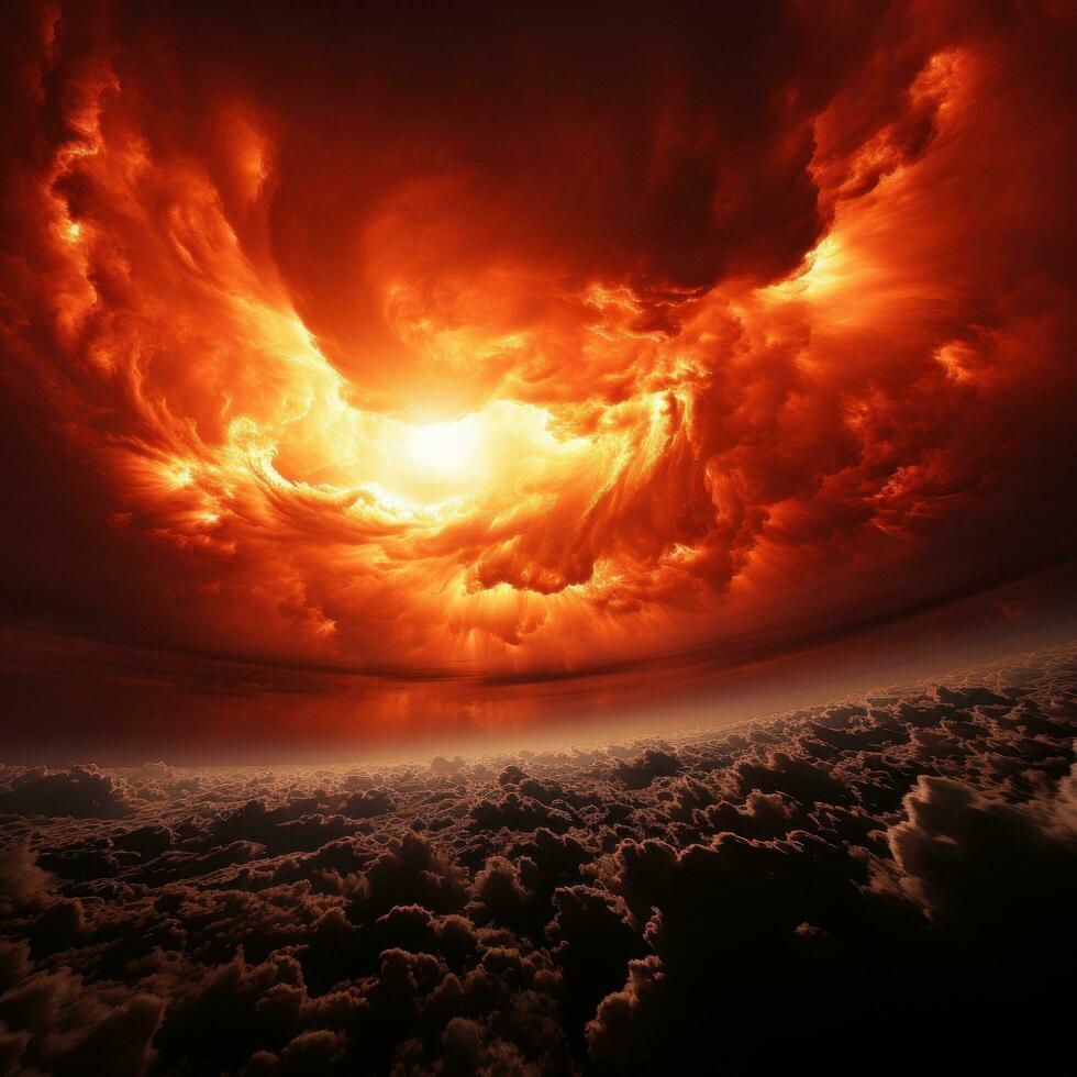 Magnificent view of a coronal mass ejection during a magnetic storm photo