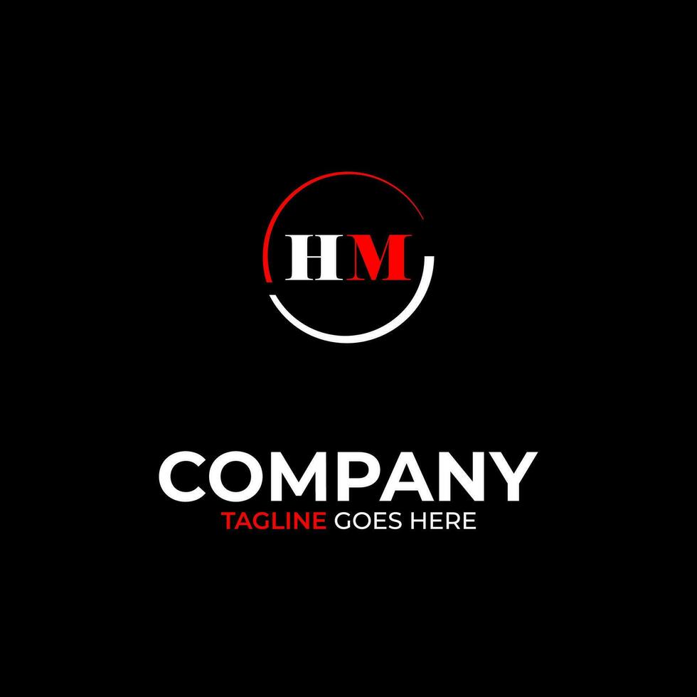 HM creative modern letters logo design template vector