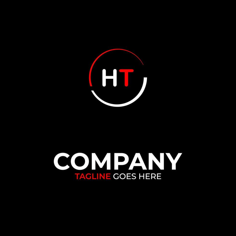 HT creative modern letters logo design template vector