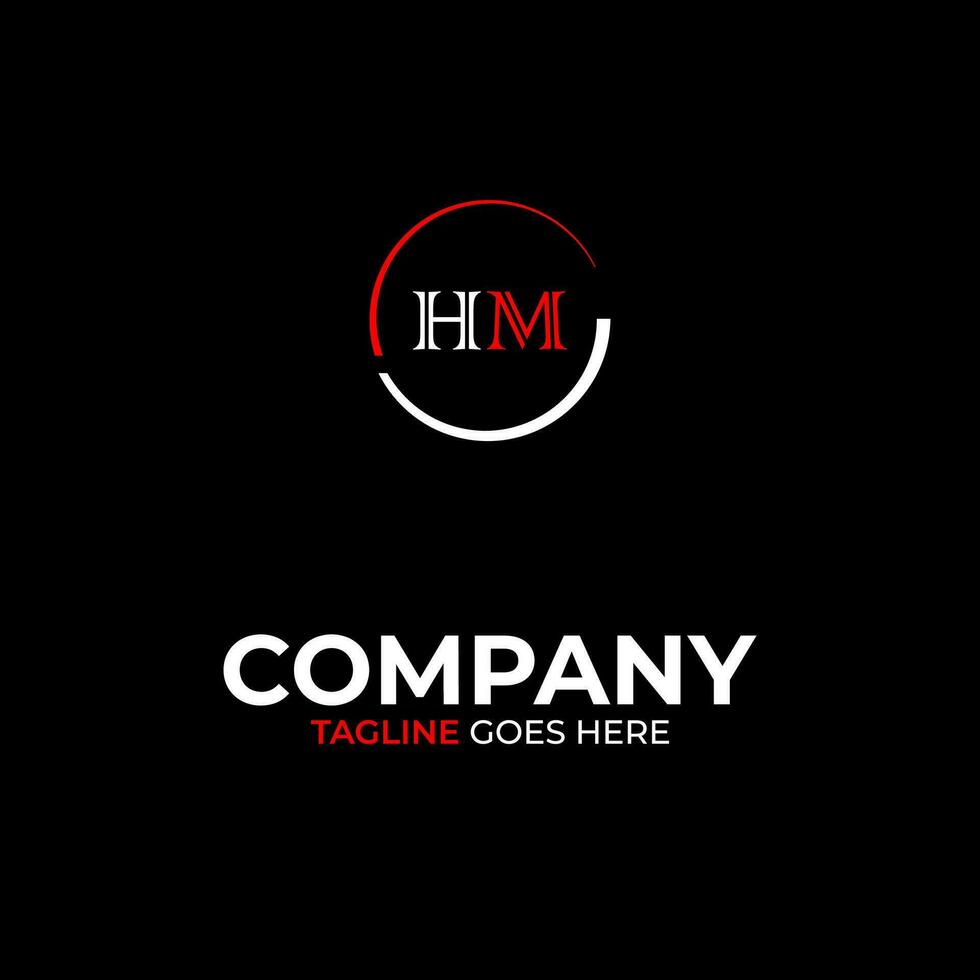 HM creative modern letters logo design template vector