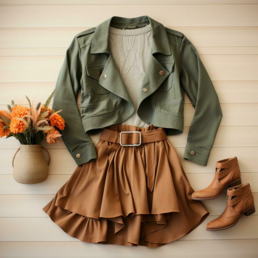 Beautiful fashionable fall outfits photo