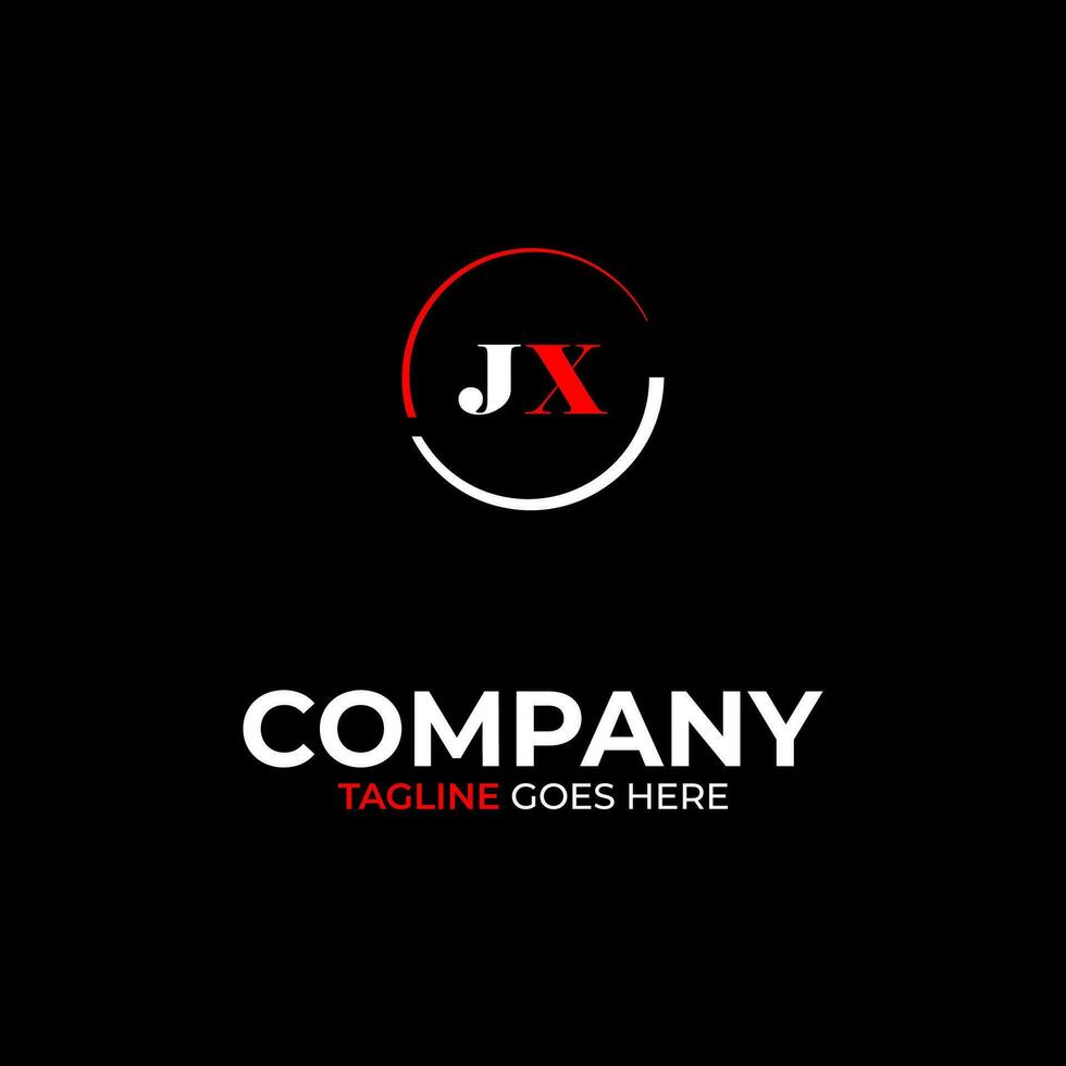 JX creative modern letters logo design template vector