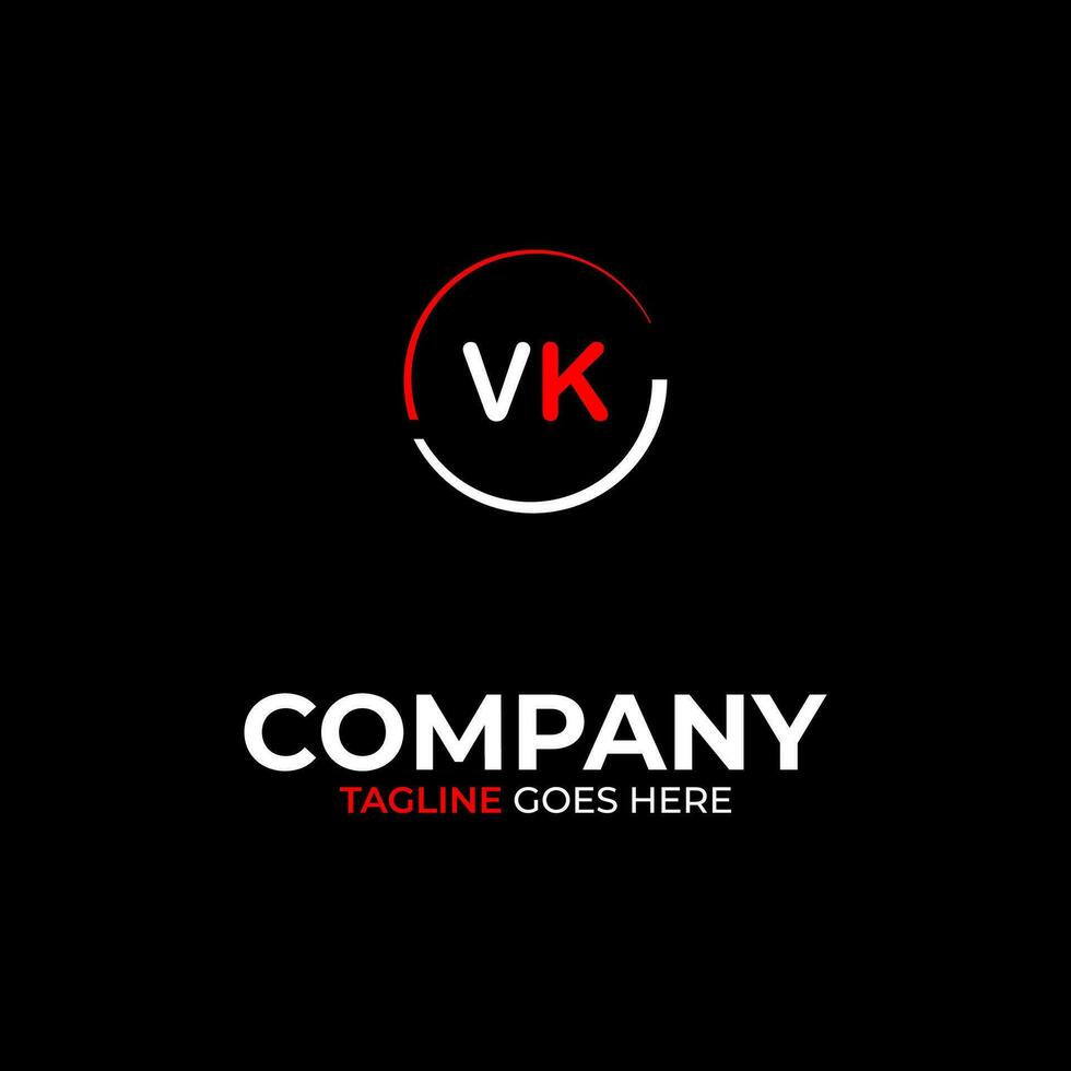 vk creativo moderno letras logo diseño modelo vector