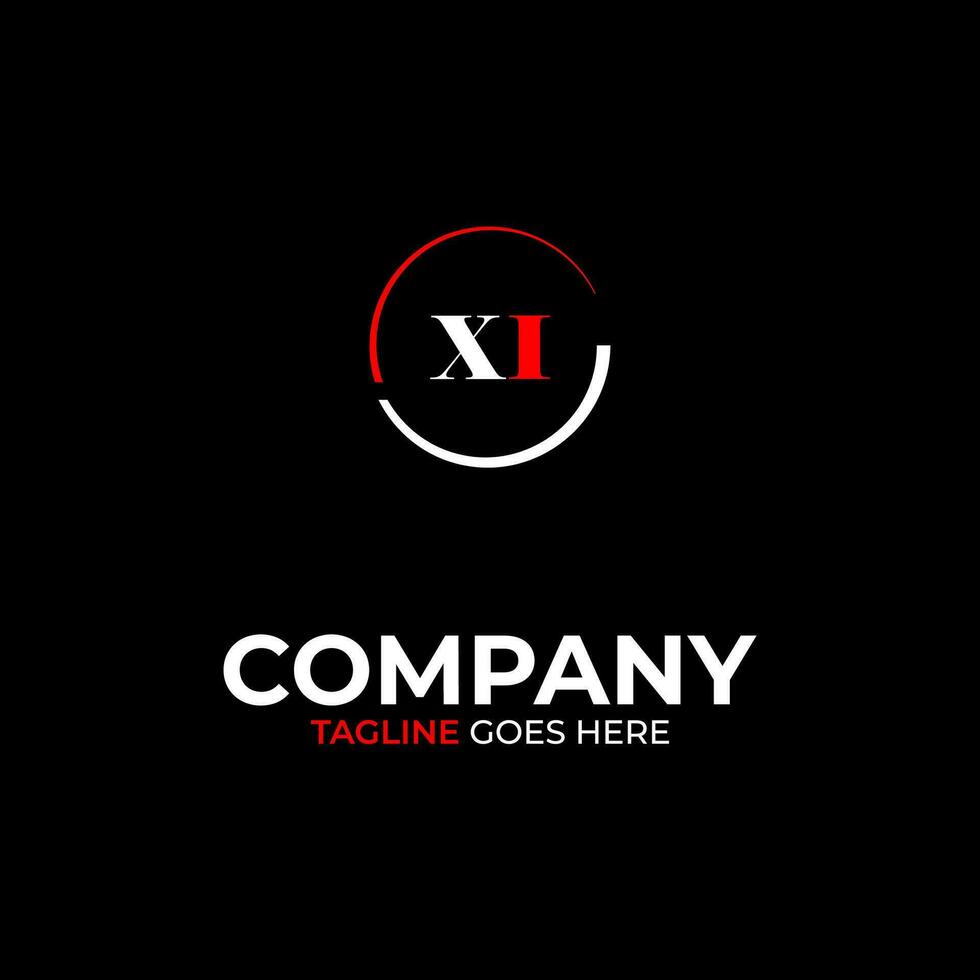 XI creative modern letters logo design template vector