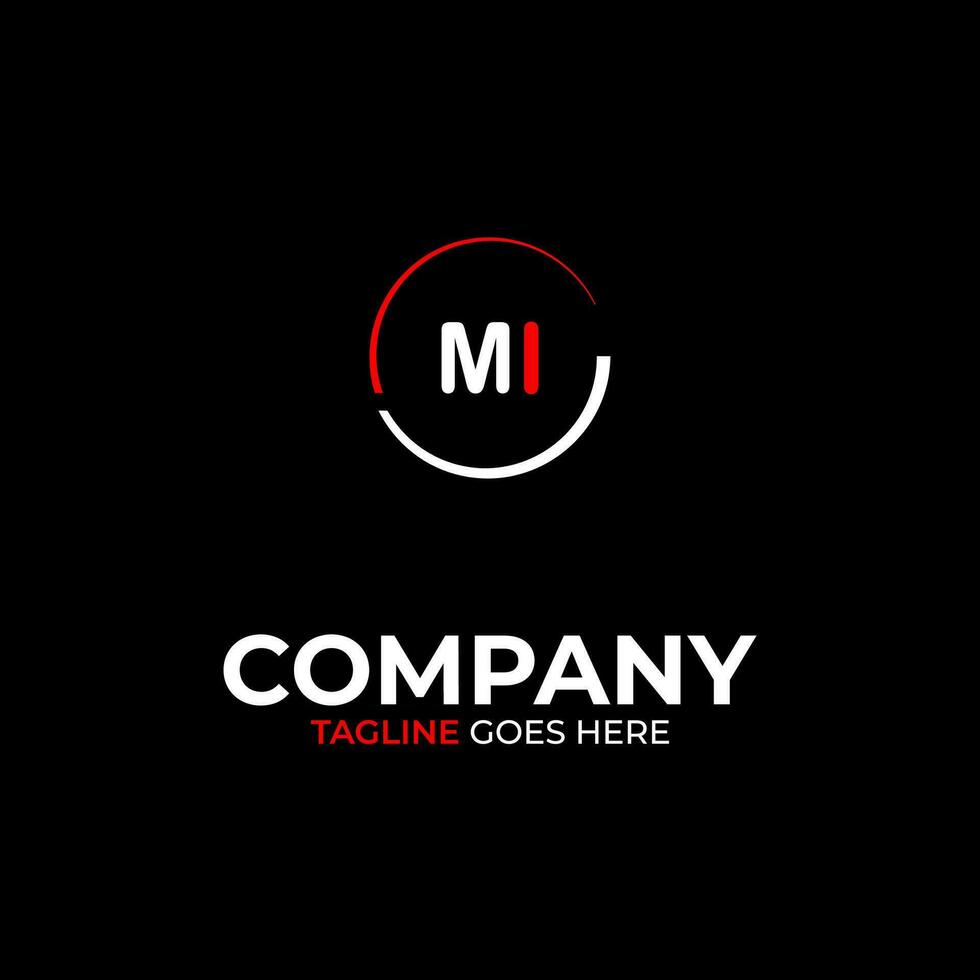 MI creative modern letters logo design template vector