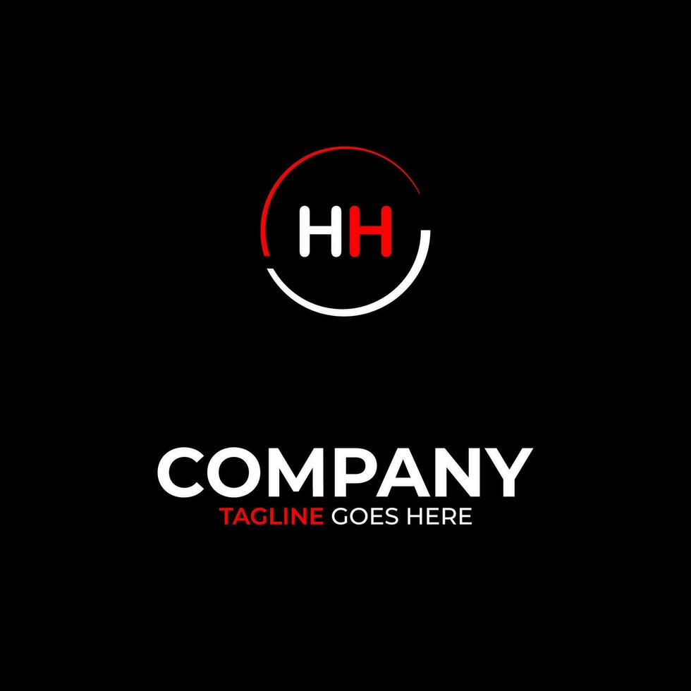 HH creative modern letters logo design template vector