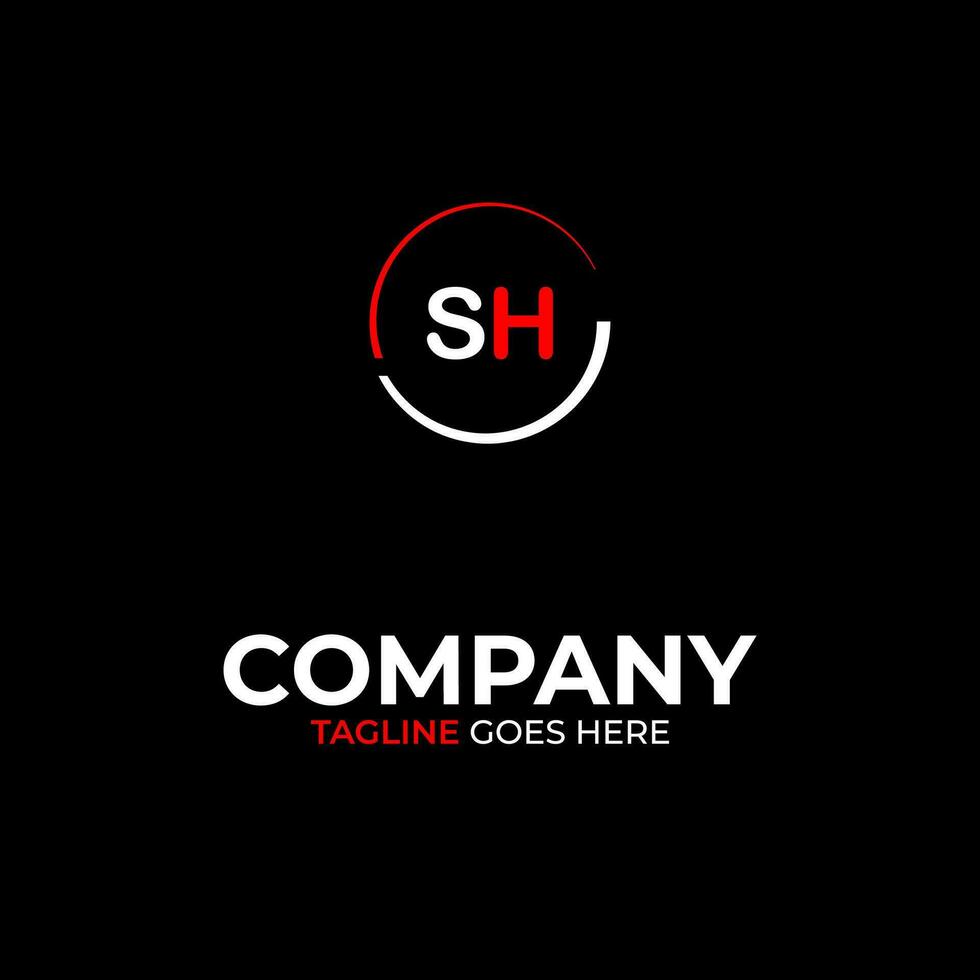 SH creative modern letters logo design template vector