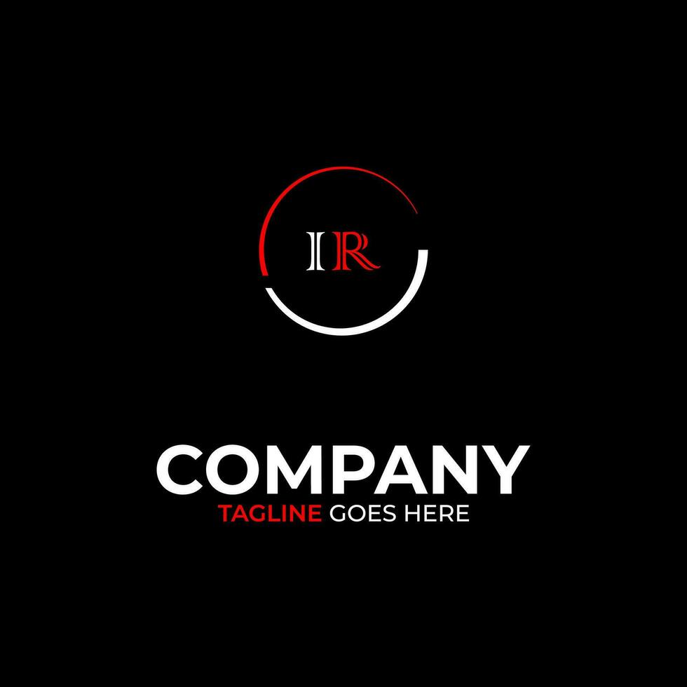 IR creative modern letters logo design template vector