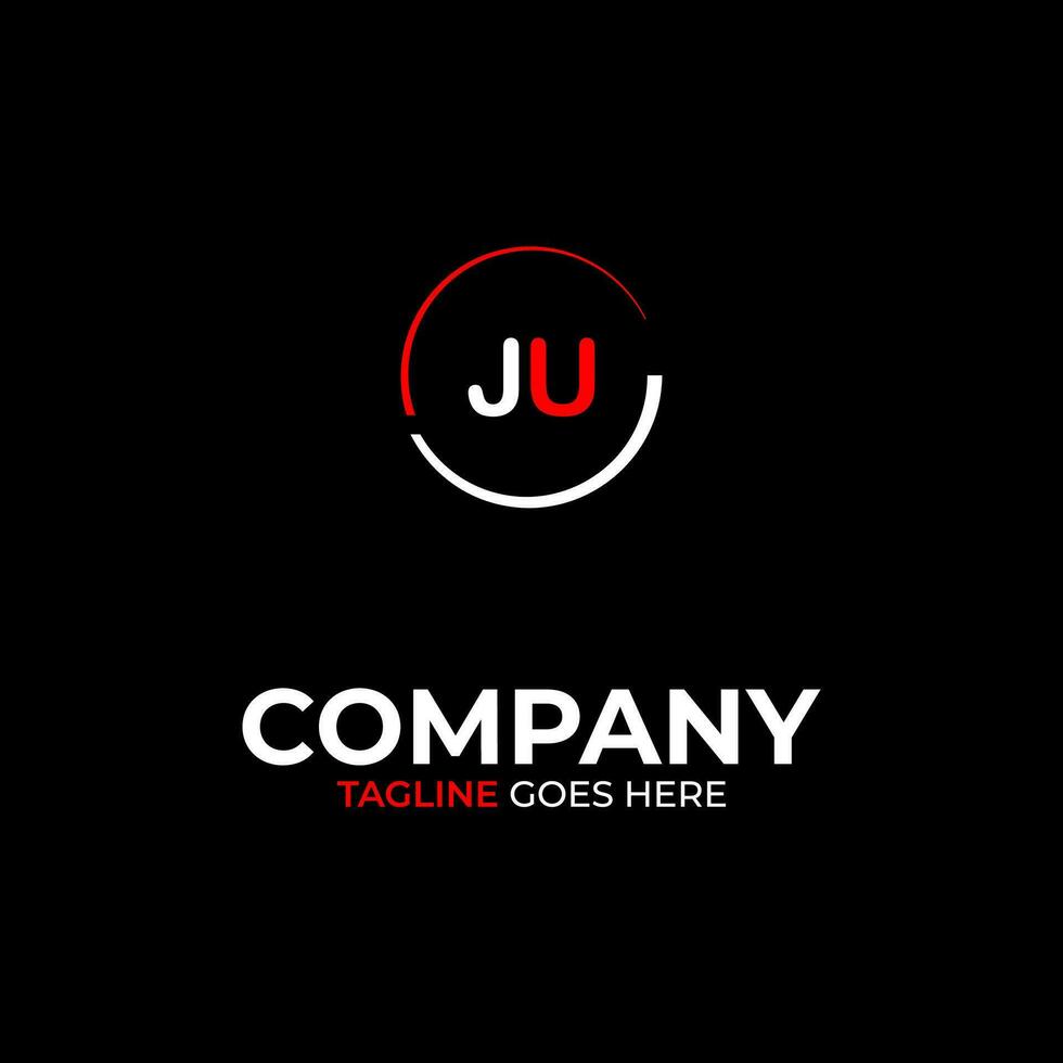 JU creative modern letters logo design template vector