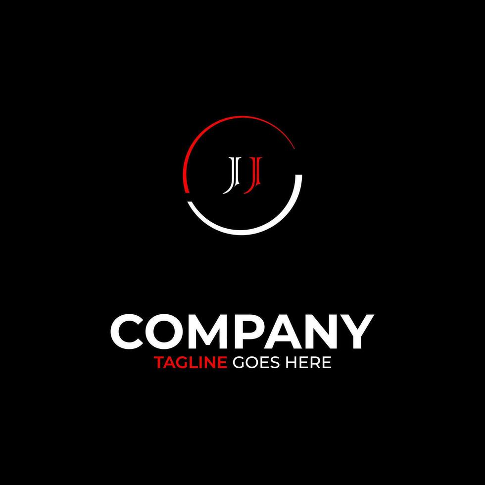 JJ creative modern letters logo design template vector