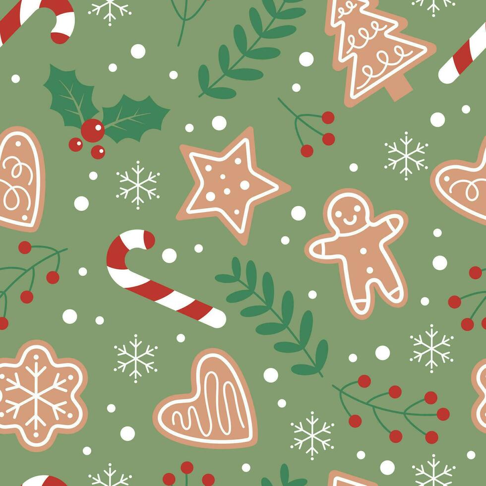 Gingerbread seamless pattern vector