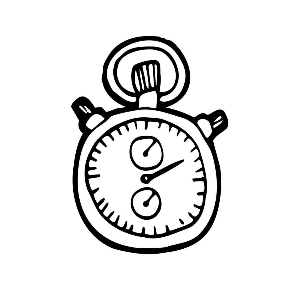 Doodle Stopwatch sketch. Vector hand drawn icon of Stopwatch.