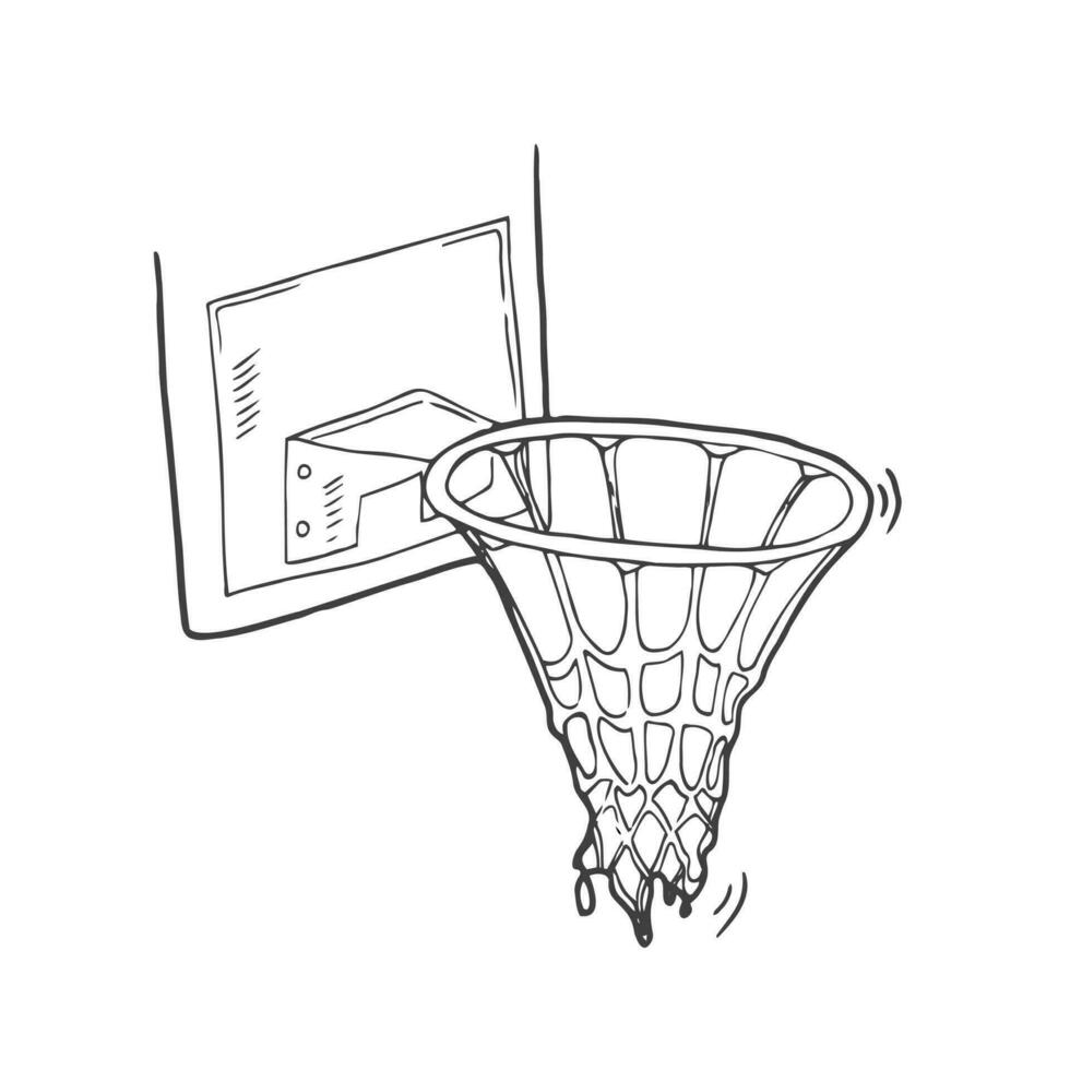 Basketball board in doodle style. Isolated vector. Basketball concept vector