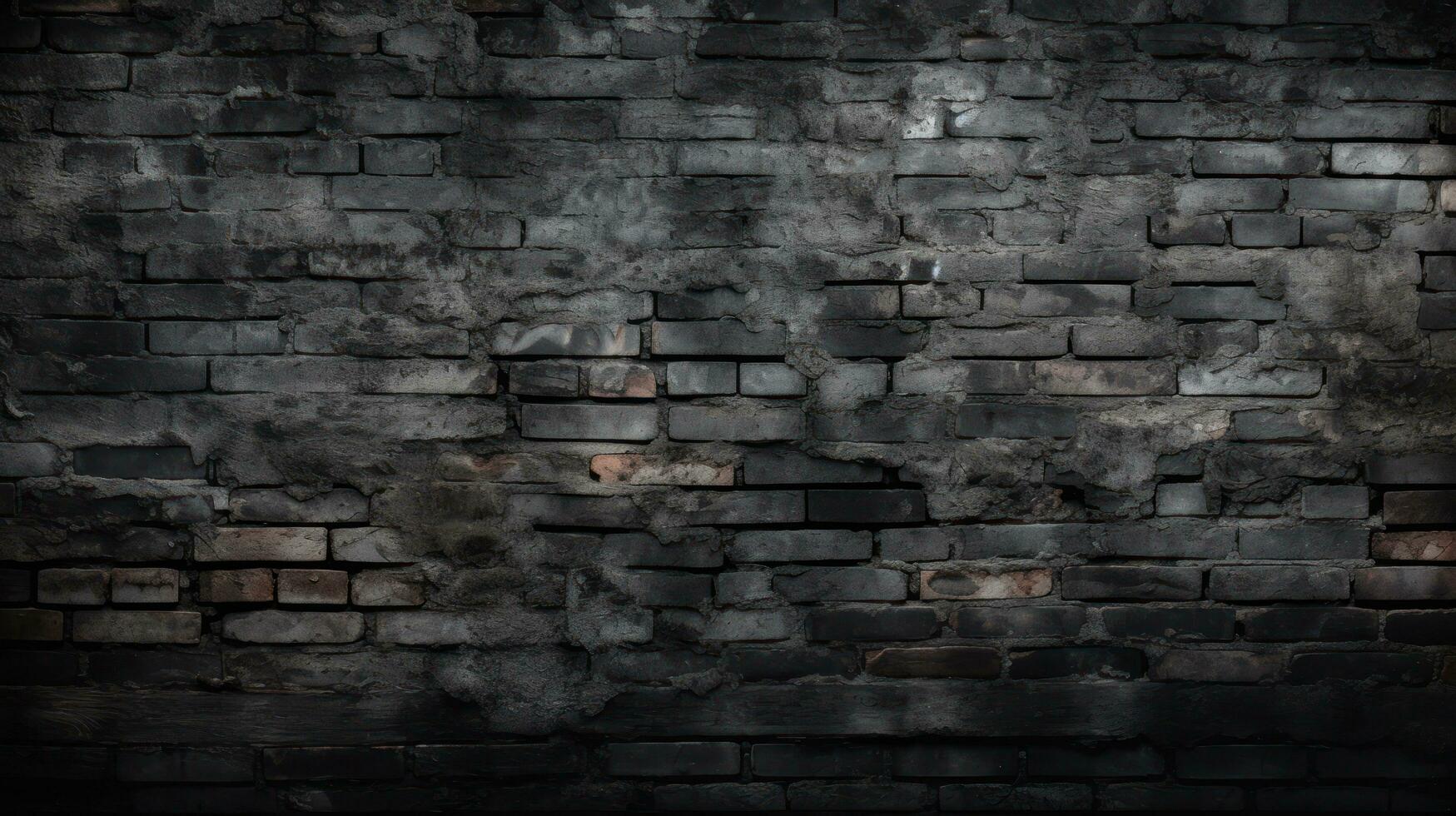 black grunge brick wall background photo