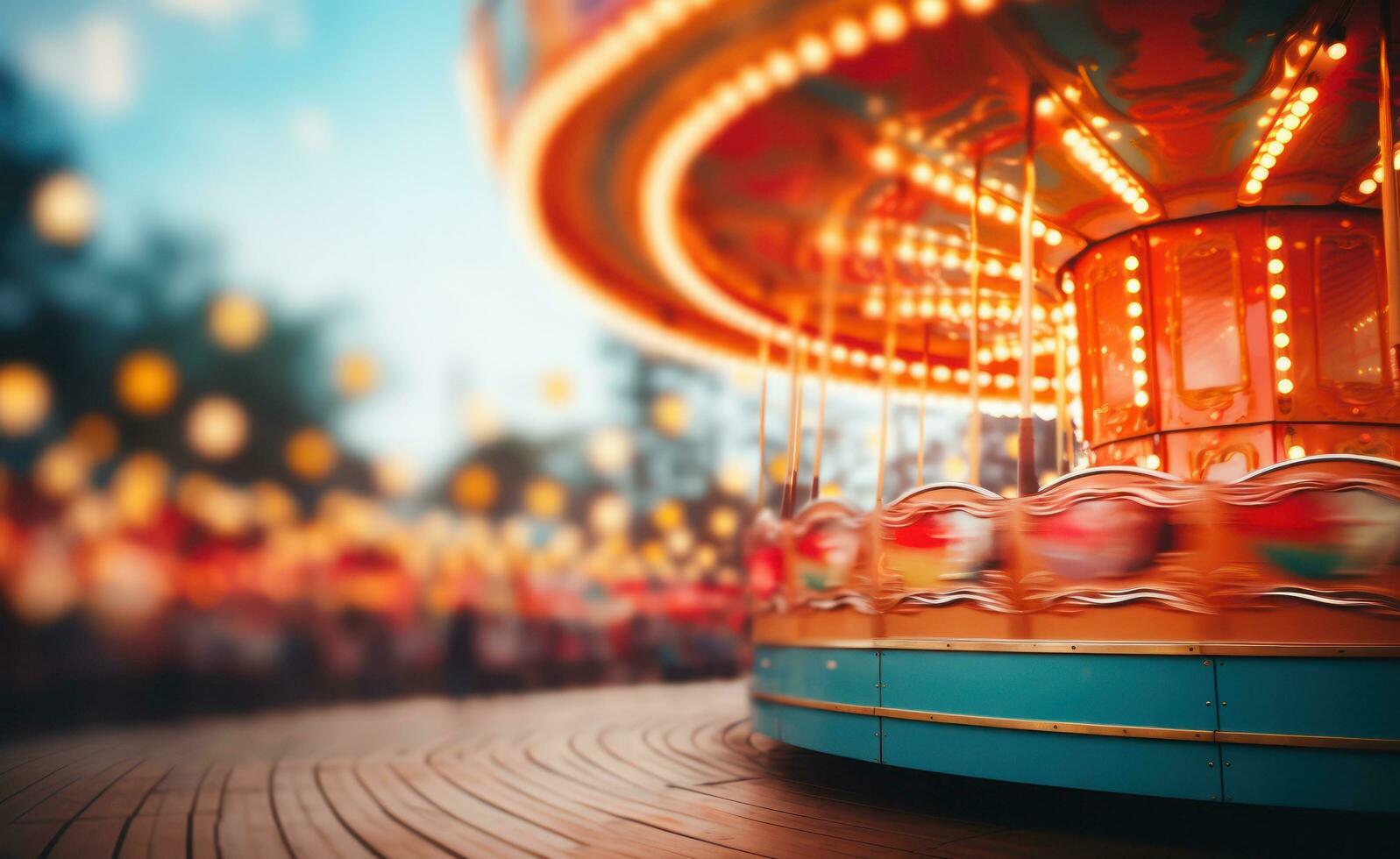 blurred aerial view of a carnival photo