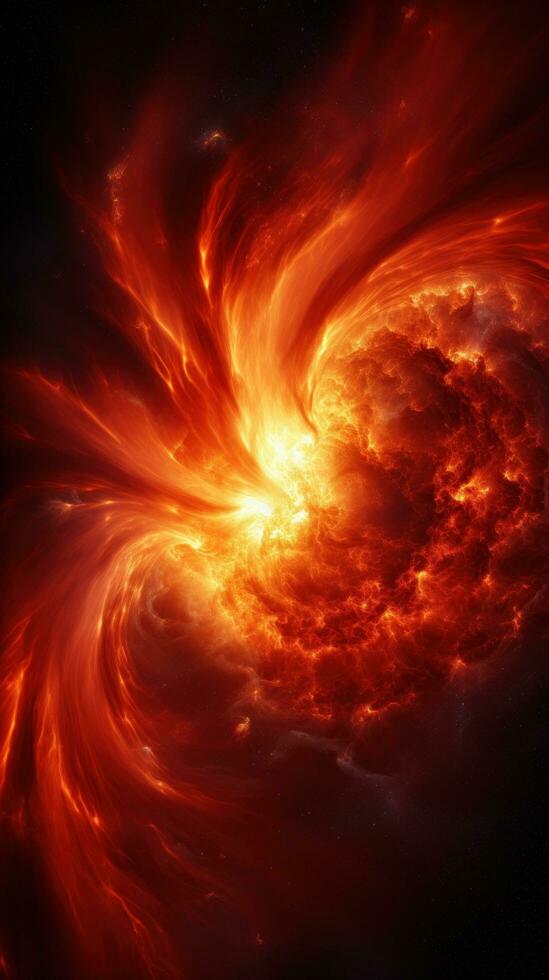 A close-up view of a solar flare during a magnetic storm photo