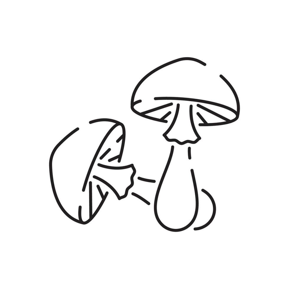 Mushrooms line icon with editable stroke. Food symbol. Vector illustration.