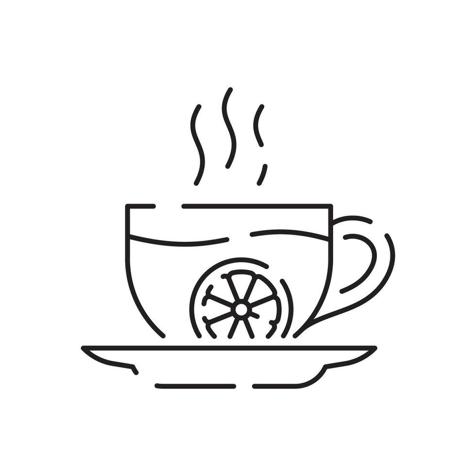 Teacup line icon icon. Teapot or samovar flat icon. Thin line signs for design logo, visit card. Symbol for web design or mobile app. Cup outline pictogram. vector
