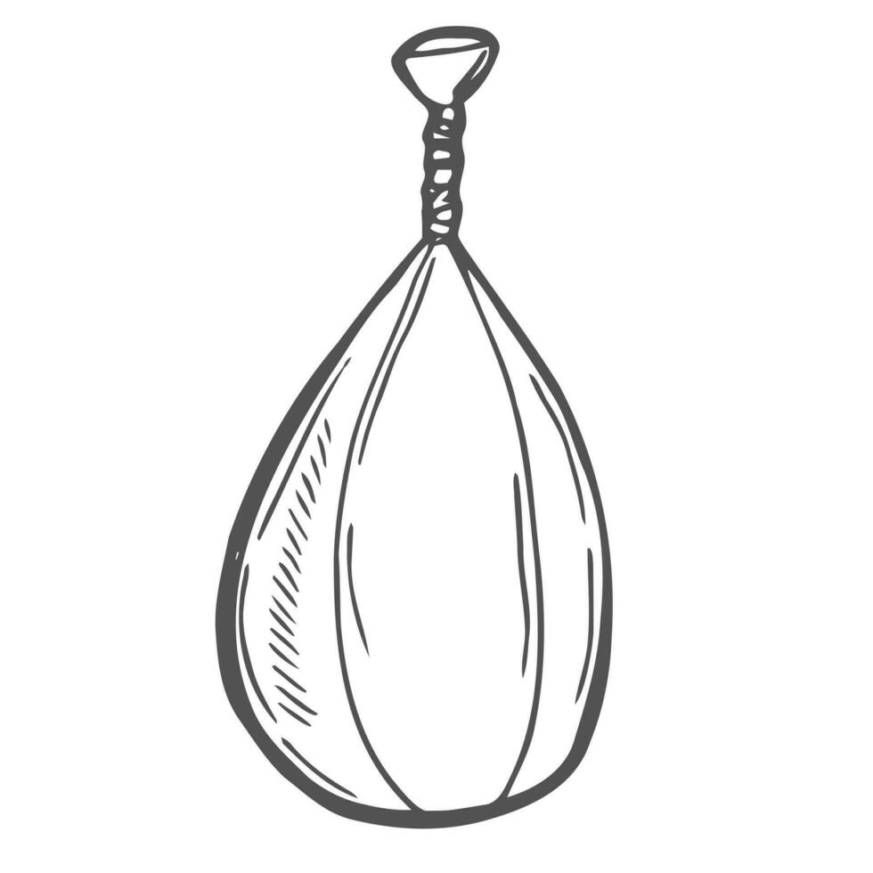 Boxing speed bag vector sketch illustration in doodle style