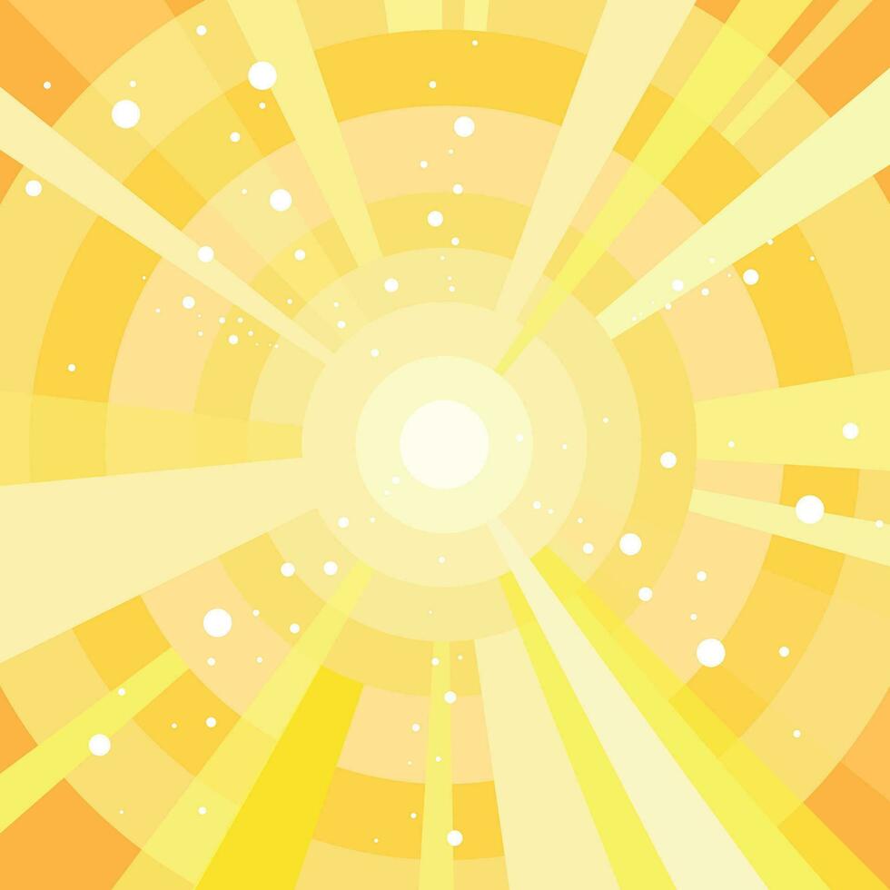 Abstract yellow geometric background with sunshine and rays vector