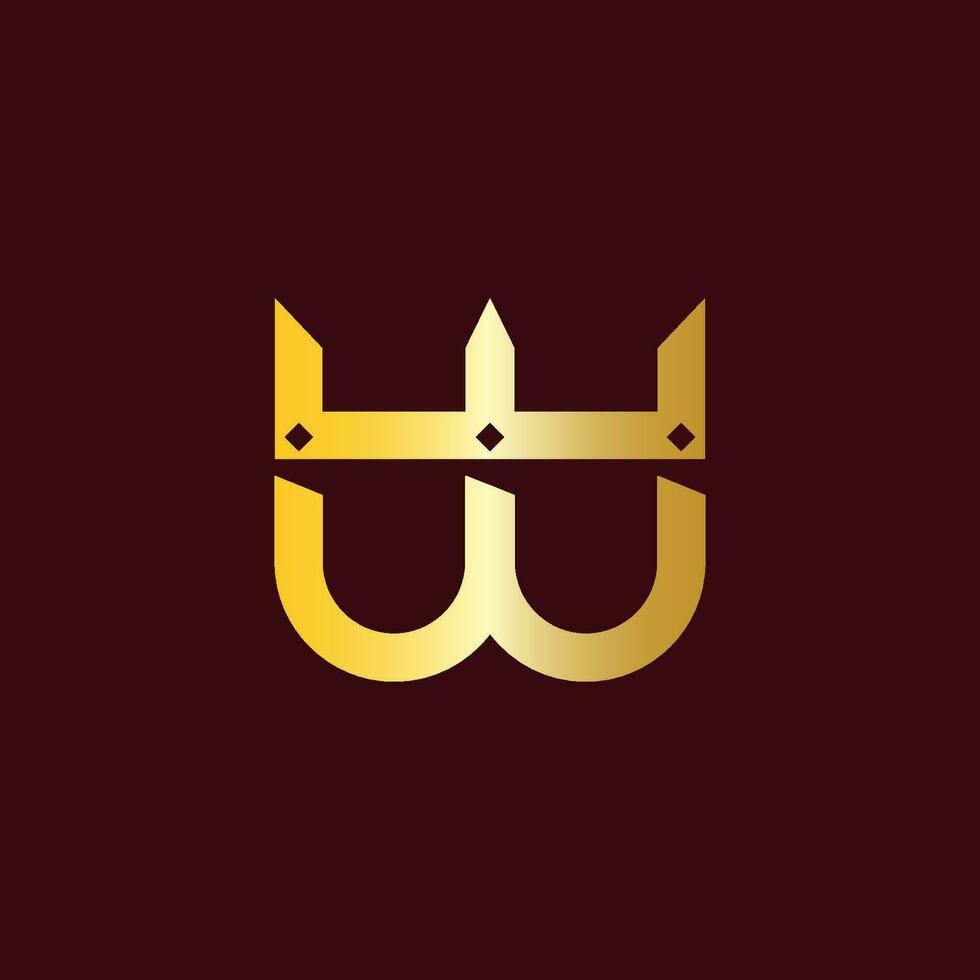 Letter W crown logo. Royal crown logo for spa, yoga, beauty, and fashion. Looks a simple, elegant, and luxury. vector
