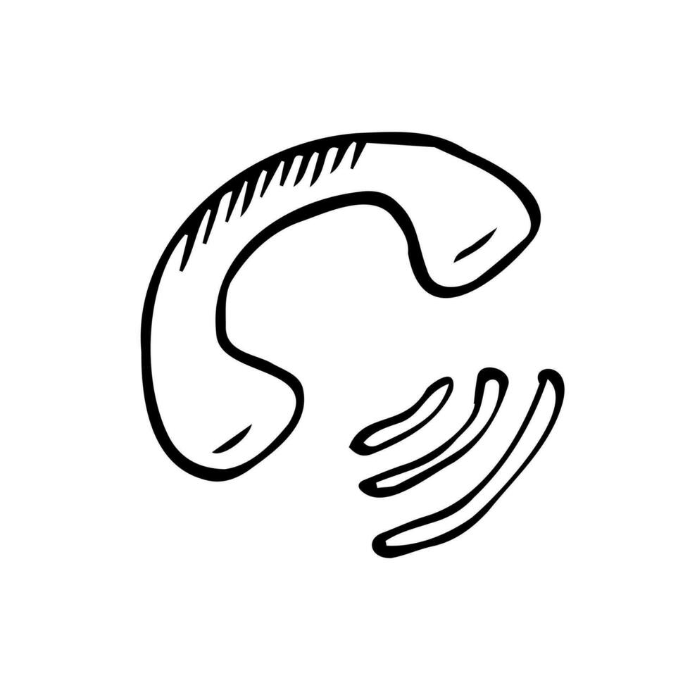 Doodle Telephone icon. hand drawn infographic symbol. Line art style graphic design element. web button vector