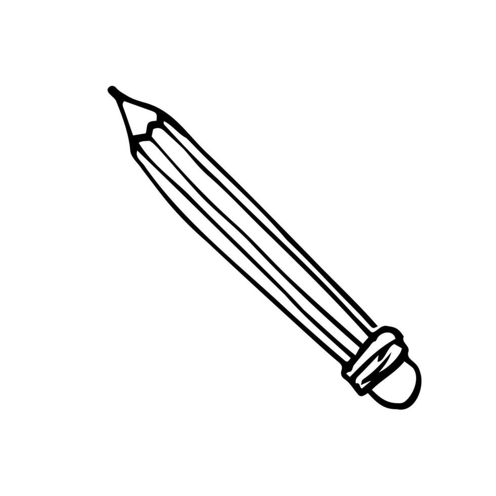 Vector hand drawn pencil in doodle style.