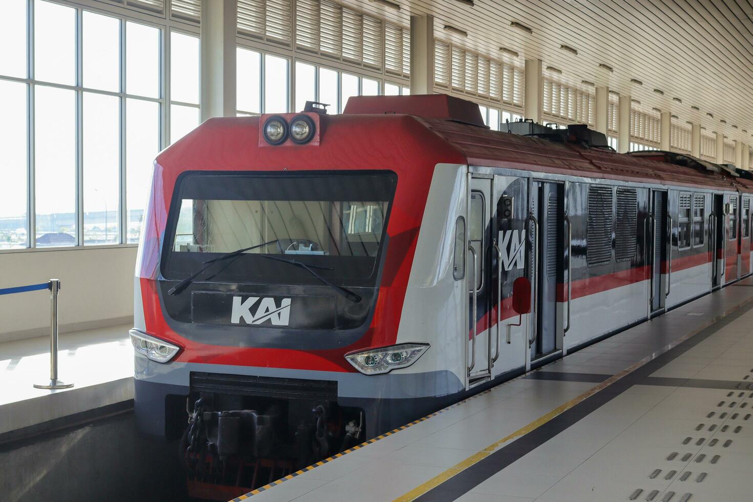 The YIA Airport Train, operated by PT Railink, offers a comfortable and reliable transportation link between Yogyakarta International Airport and the city center. Kulon Progo - Indonesia, 09 03 2023 photo
