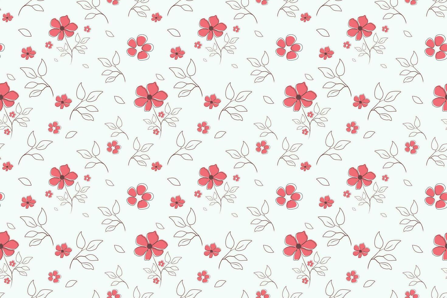 delicado floral antecedentes. linda rojo floral modelo en el pequeño flor. ditsy impresión. sin costura vector textura en un blanco antecedentes.