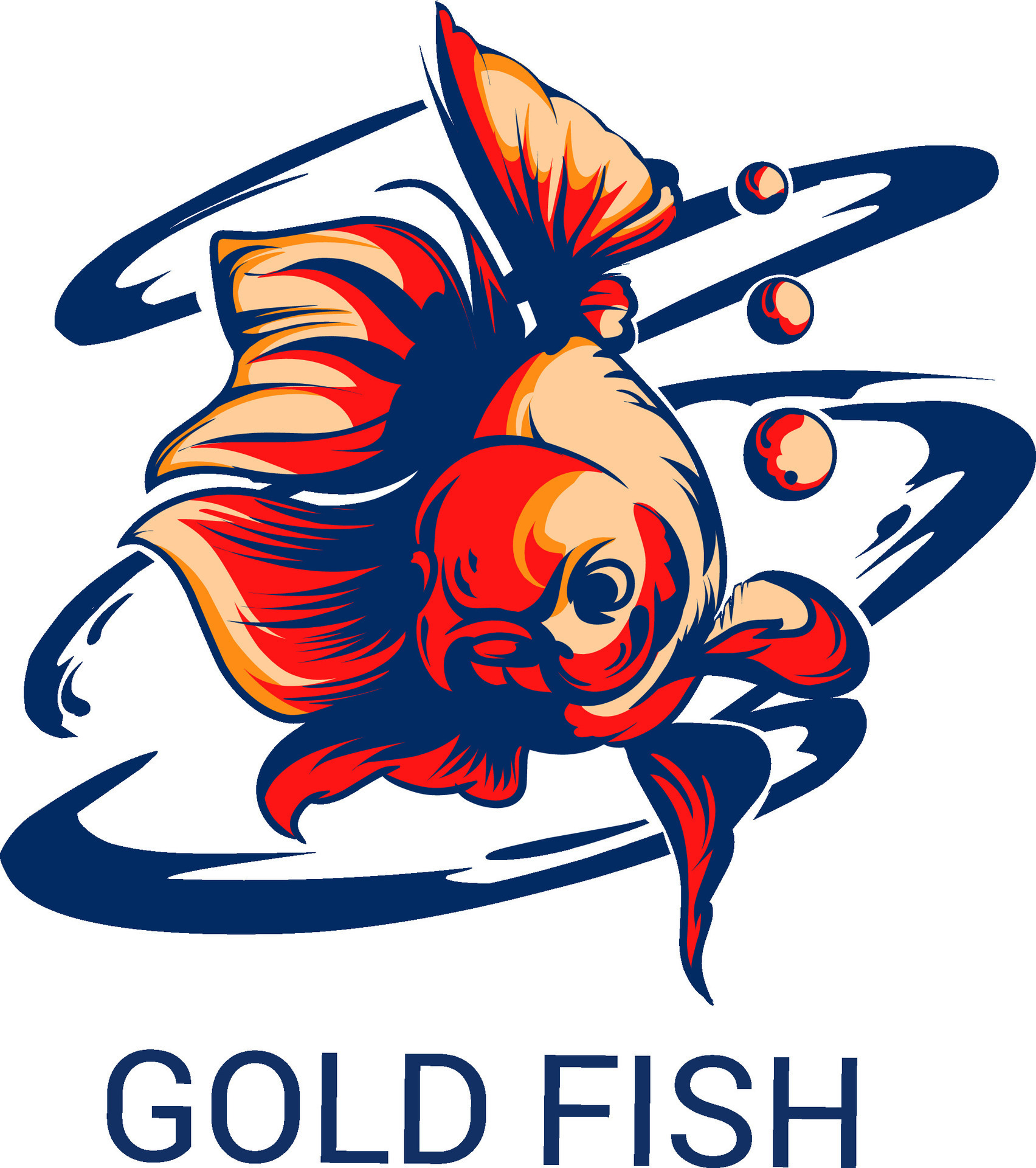 vector illustration, goldfish, suitable for company logos or