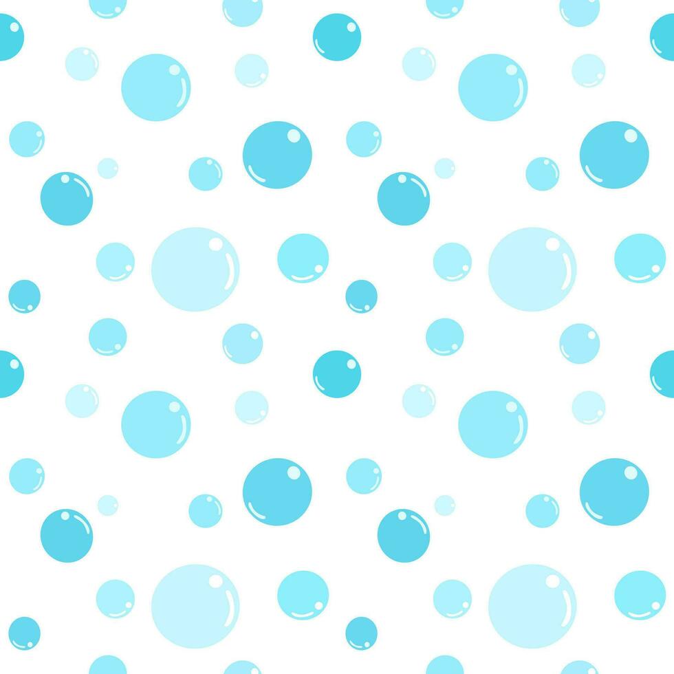 Seamless pattern blue bubble vector, soap, soda, wash, liquid, fizzy water for design or background vector