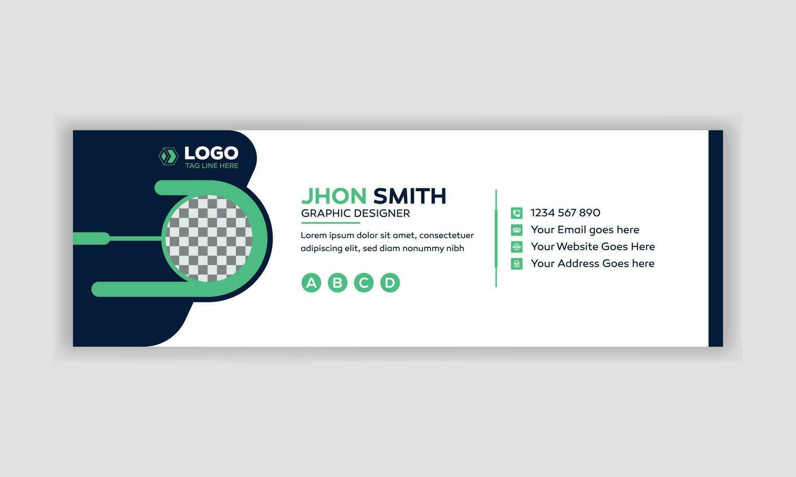 corporate and abstract design with white background, green shape email signature template for all corporate society, business, office, bank, hospital.Print vector
