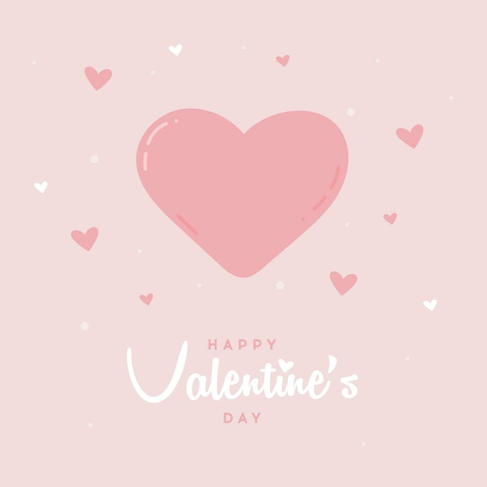 Valentines day greeting card with hearts vector