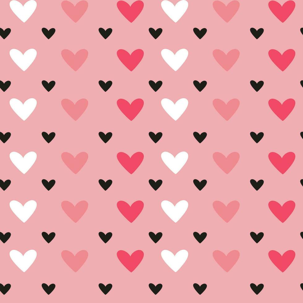 Valentines day seamless pattern with hearts vector