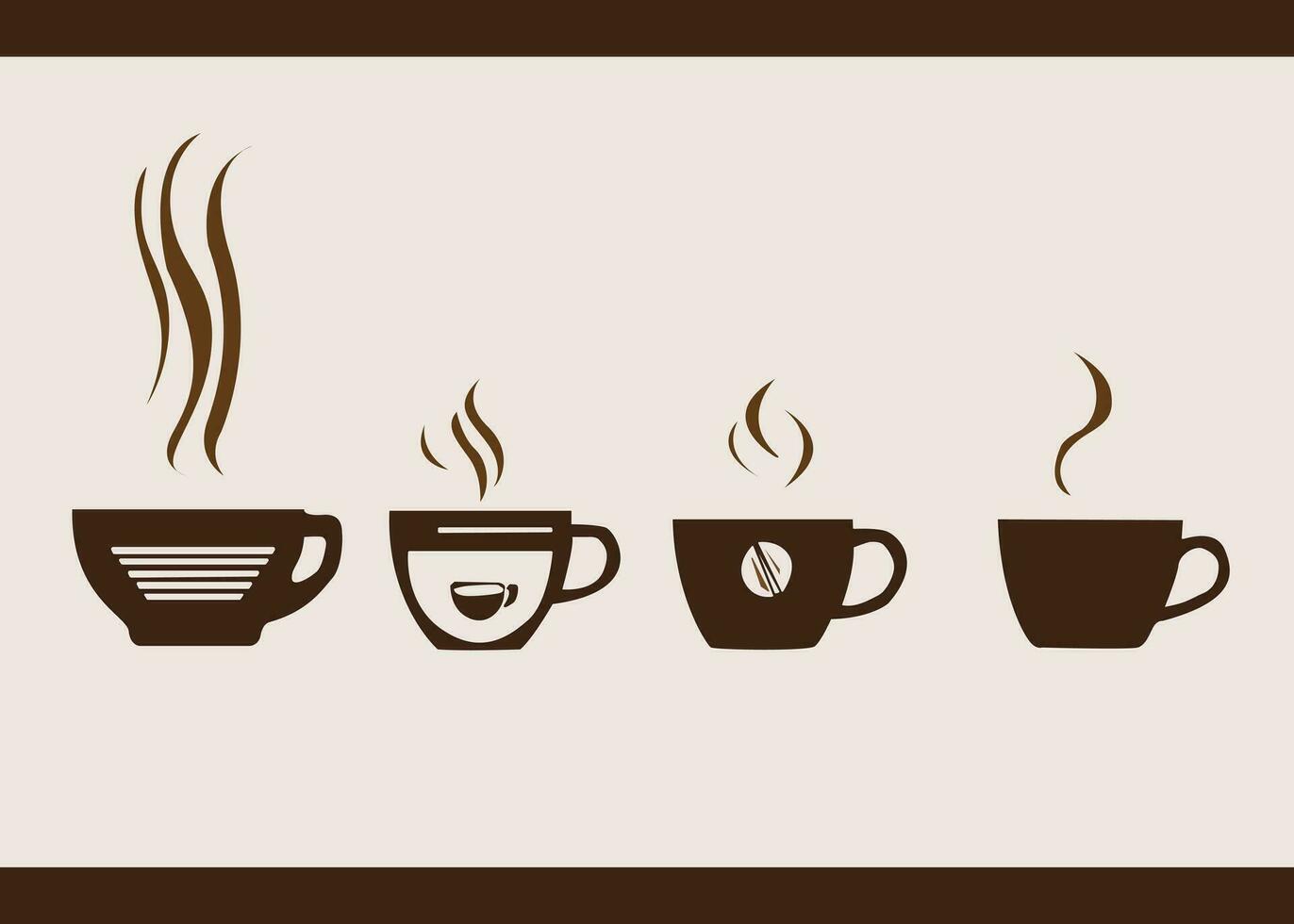 Coffee concept background cups vector with blank space