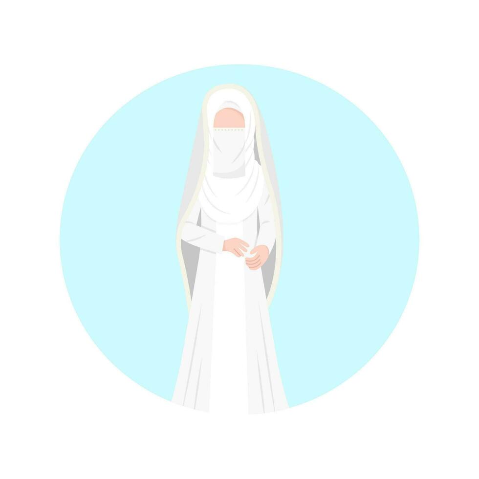 Muslim Bride Wearing Niqab Illustration vector